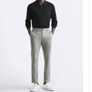 Zara Houndstooth Pants Mens 31X28 Grey Trousers